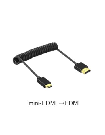 Кабель mini-HDMI (прямий) – HDMI (прямий) короткий 0.3-1.0м згорнутий пружиною для пульта DJI RC Pro